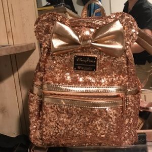 Loungefly Rose Gold Minnie Mouse backpack